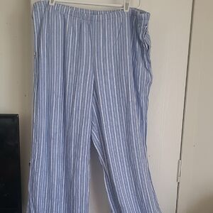 A New Day Blue and White Striped Pants